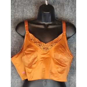 Ruby Ribbon‎ Bra Heritage Diva Size 46 Orange Lace Trim Adjustable Style 1809